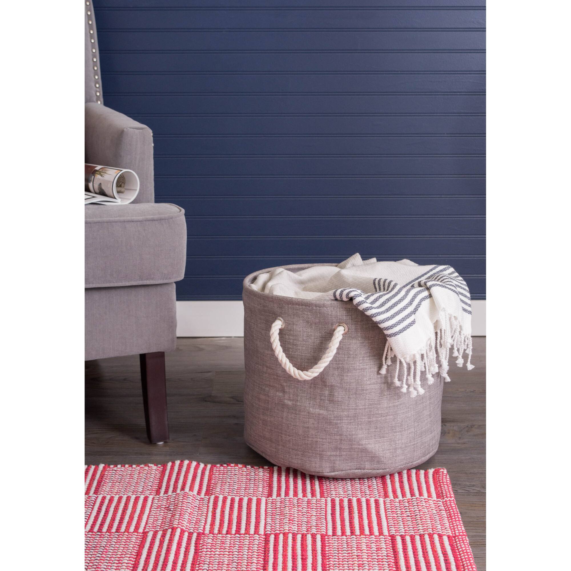 Gray Polyester Variegated Round Bin